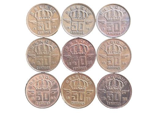 Münzen centimes belgien - 50,