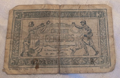 Centimes bankmotte aus 1917 - centimes,